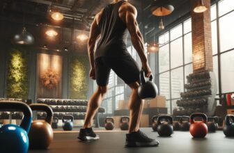 Un ragazzo si sta allenando con la kettlebell
